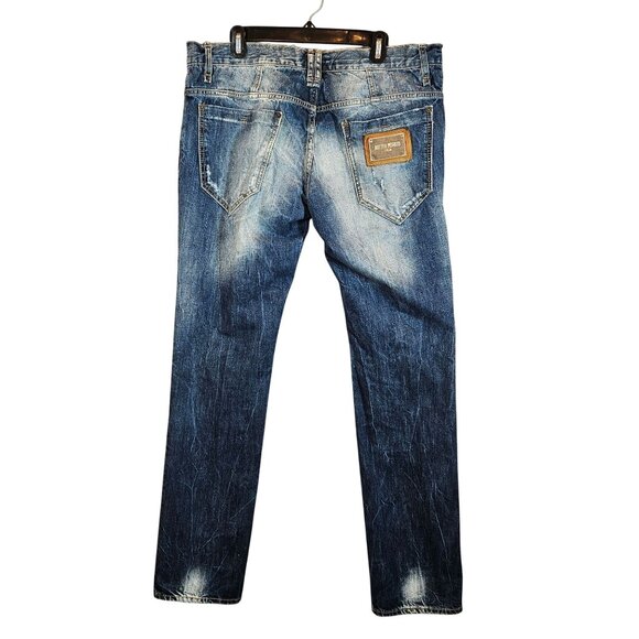 Antony Morato Mens 38x34 Distressed Slim Fit Jeans Italian Blue Denim Casual - Picture 2 of 16